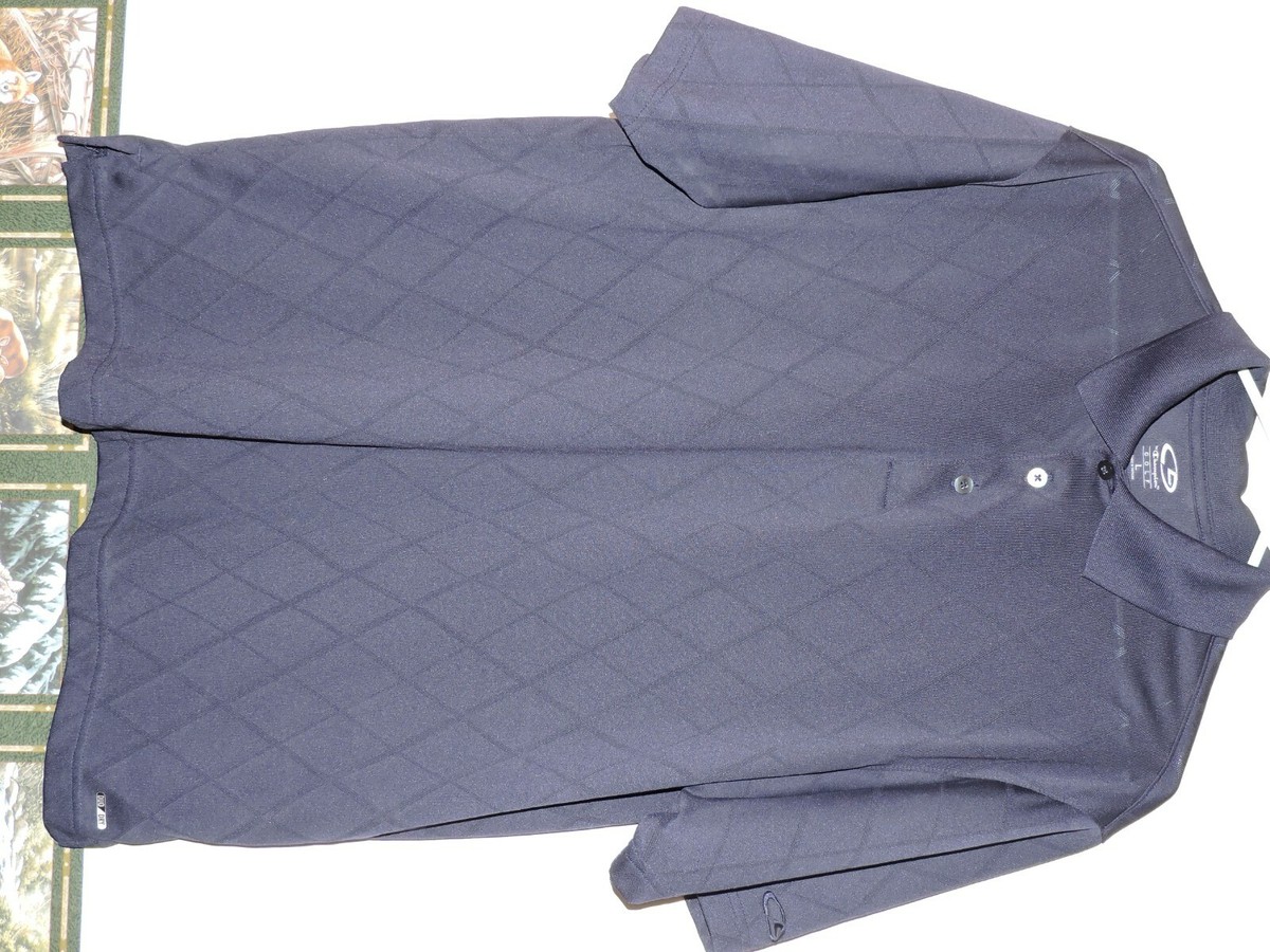 Champion Navy Blue Polo Shirt Men's SZ L Short Sleeve Golf Button