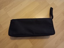 Vintage 80's 15 Cassette Tape Case Black Carrying Handle Fabric Unbranded