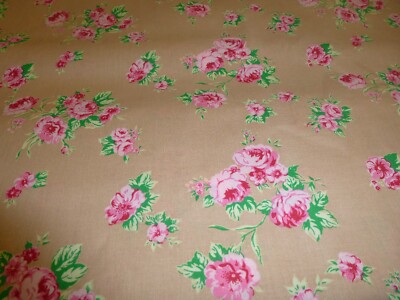  NEU Stoff 100 % Baumwolle  Patchwork Trachten Dirndl beige pink rose Rosen 