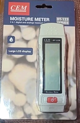 CEM DT-123L 2 in 1 Digital Analog Moisture Meter,Water Leak Detector