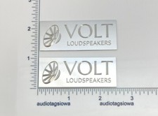 Custom Engraved Silver Aluminum Volt Speaker Badge PAIR