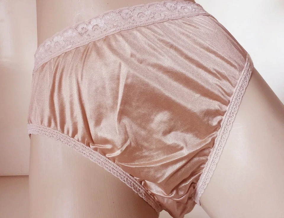 NWOT Hanes Panties brief Knickers sissy Women’s 9 Almond Vtg Style Semi Sheer - Image 2 of 4