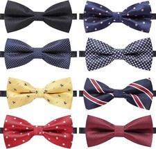 8 PACKS Elegant Adjustable Pre-tied bow ties for Men Boys Mixed Color New