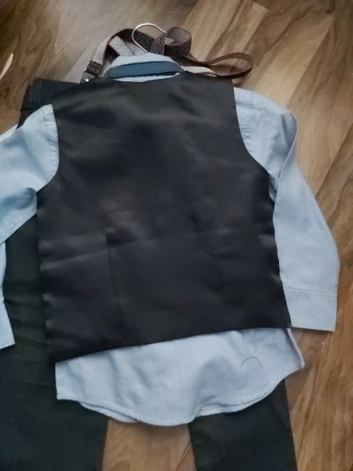 BNWT bundle RjrJohnRocha boys3-4y grey/blue Shirt Waistcoat&BowTie Set+ trawsers image 2