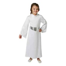 Princess Leia Girls Child Costume Classic Star Wars White Dress - Rubie's SMALL