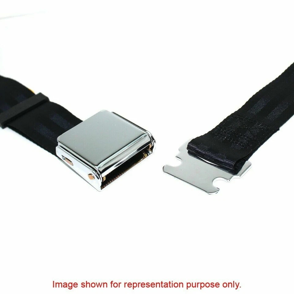 Cinturón de seguridad retroBelt negro para regazo de aviación 60" sin herrajes cinturón de seguridad clásico Foto 2 de 2