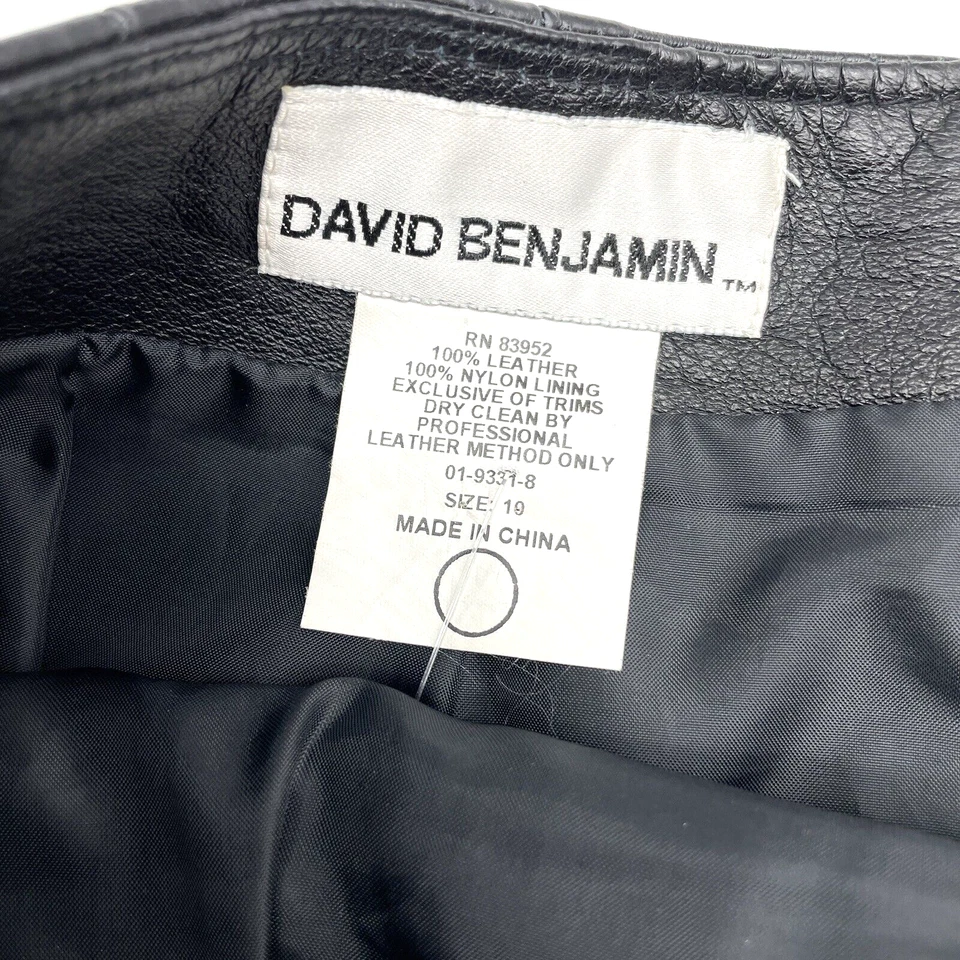 Vintage 90s David Benjamin Genuine Leather Midi Skirt with Studs Women's Size 10 - Image 3 of 4