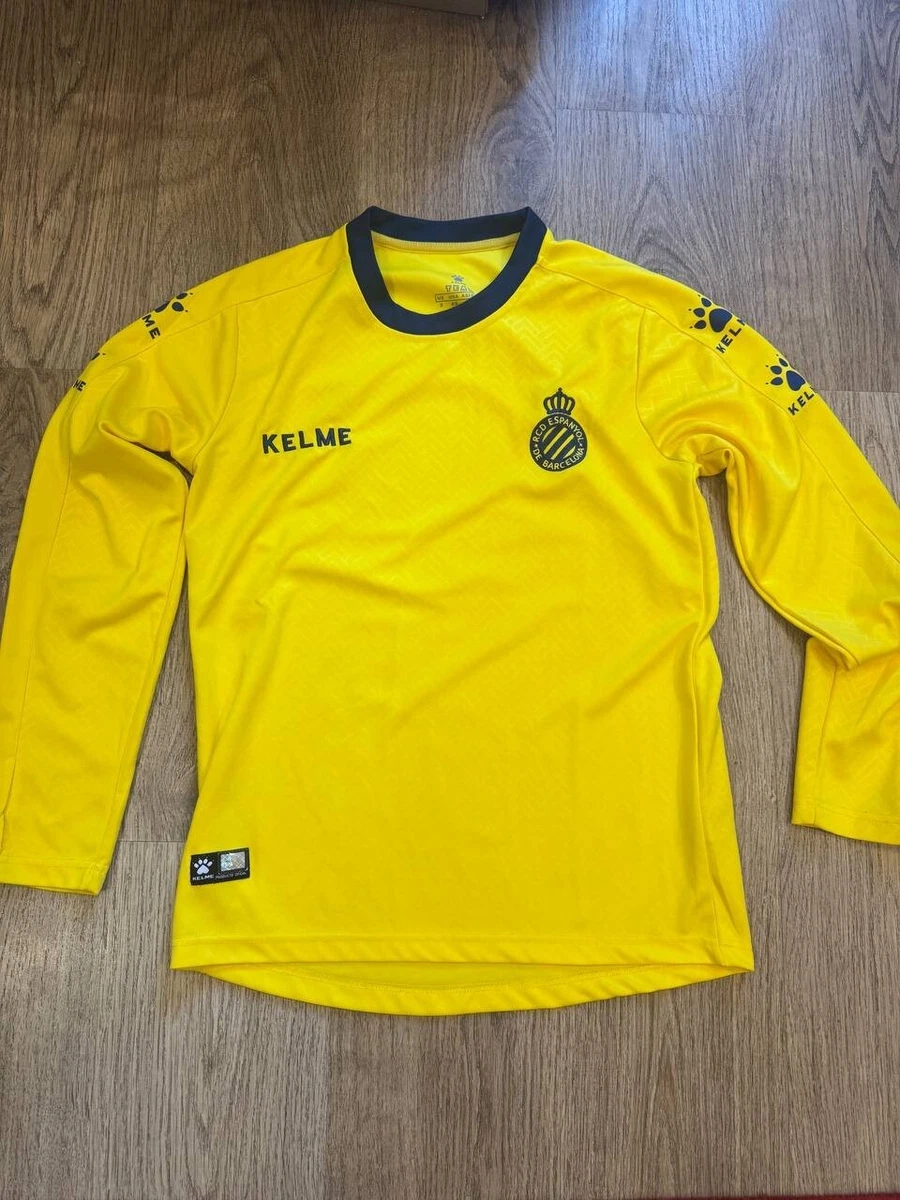 KELME Camiseta de fútbol RCD Espanyol para hombre 2023-2024, Negro/Blanco, Medium