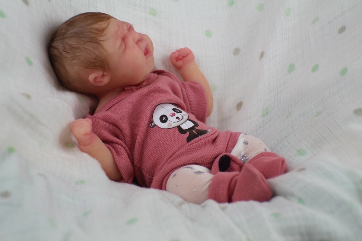 FULL BODY Miniature SILICONE BABY Girl Drink and wet