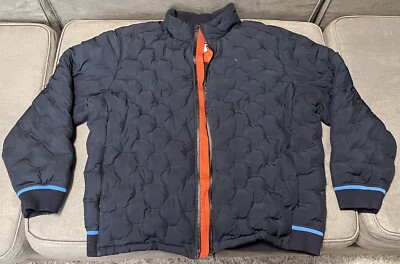 Psycho Bunny Astley Navy Orange Full Zip Puffer Jacket Winter Coat