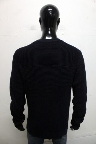 GUESS Strickjacke Herren Größe XL T-Shirt Winter Pullover Blau Baumwolle - Bild 10 von 11