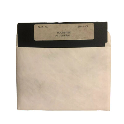 Moon Base Vintage PC 5.25 Floppy Install Disk 1990's G.C.S. EGA145