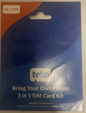 Tello Mobile - 3 in 1 SIM Card Kit. T-Mobile, Android,  iPhone, Samsung.