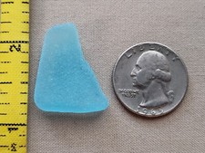 PURE BEACH SEA GLASS SURF TUMBLED AQUA TURQUOISE BLUE FROSTED PENDANT RARE S01