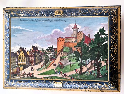 E. Otto Schmidt Nürnberg - Blechdose Lebkuchenfabrik  - ca. 42 x 30 x 17,5 cm