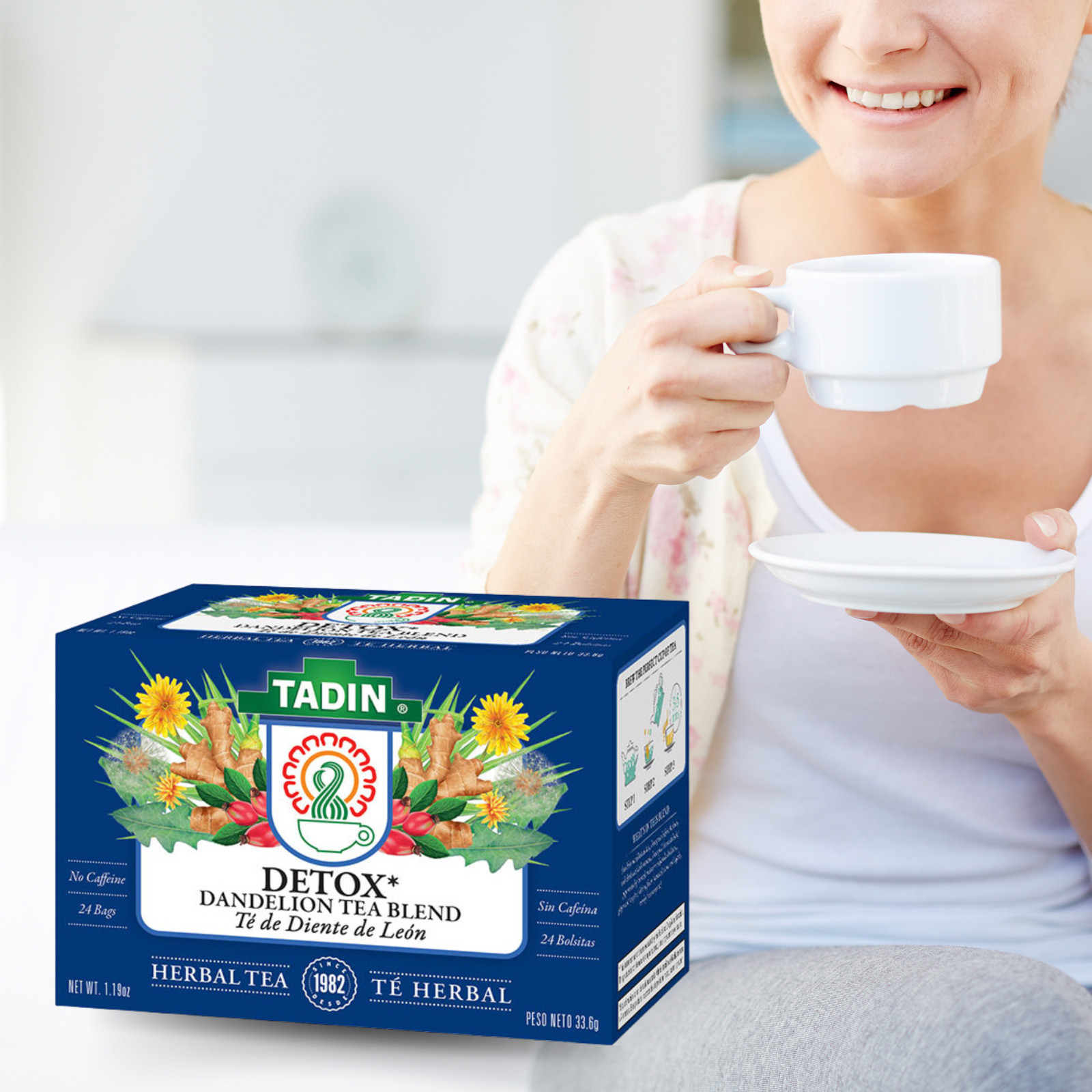 Tadin Dandelion Root Detox Tea Blend 24 Teabags. 1.19 oz (6-Pack)