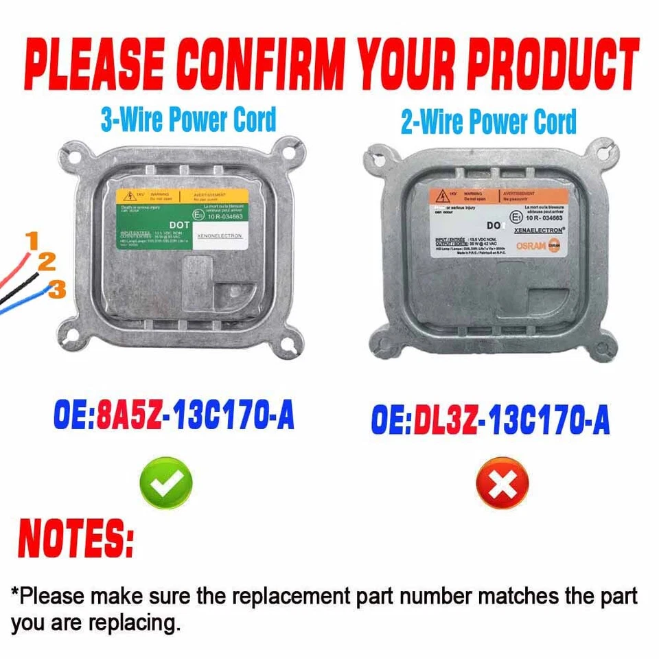 For 10-19 Ford Mustang Xenon Headlight Ballast HID Control Unit Module Computer - Image 2 of 4