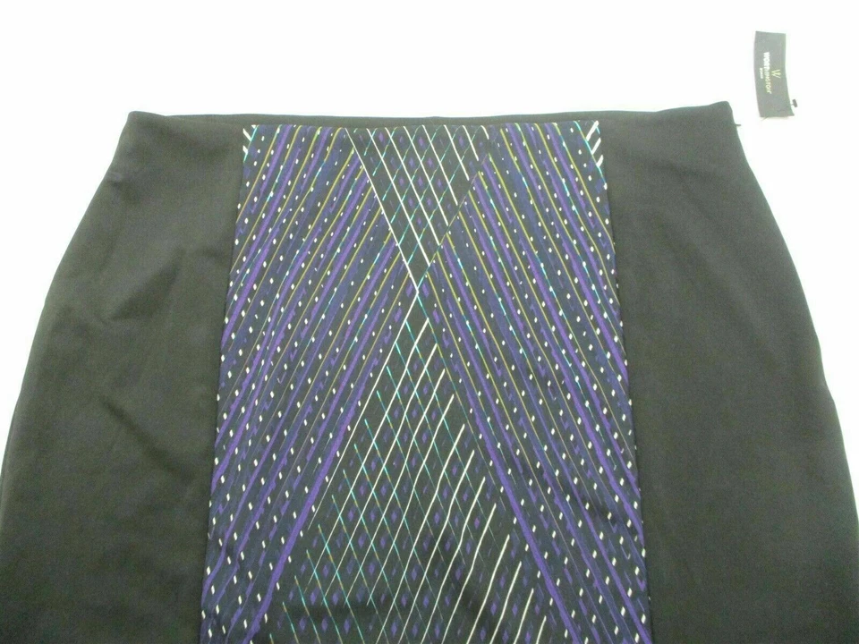 Nuevo Vestido de Trabajo Informal WORTHINGTON Falda Para Mujer Talla 3X Negro/Púrpura Recto Foto 2 de 4