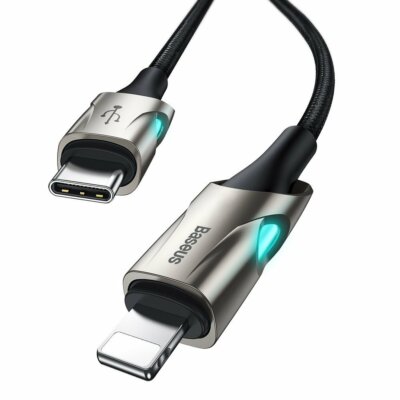 Baseus Nylon USB-C - 8Pin Kabel Power Delivery 18 W 1m 480 Mbps LED-Licht