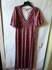 ASOS DESIGN RED AND WHITE FULL LENGTH DRESS WMNS SIZE 8