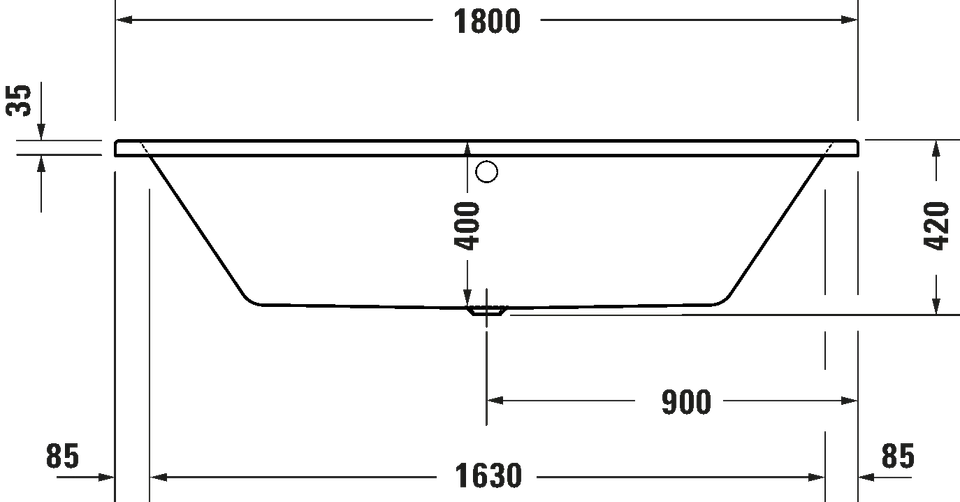 Duravit No.1 1800x800mm Bathtub Double Ended White And Support Frame 580x40x115m - Image 2 of 4