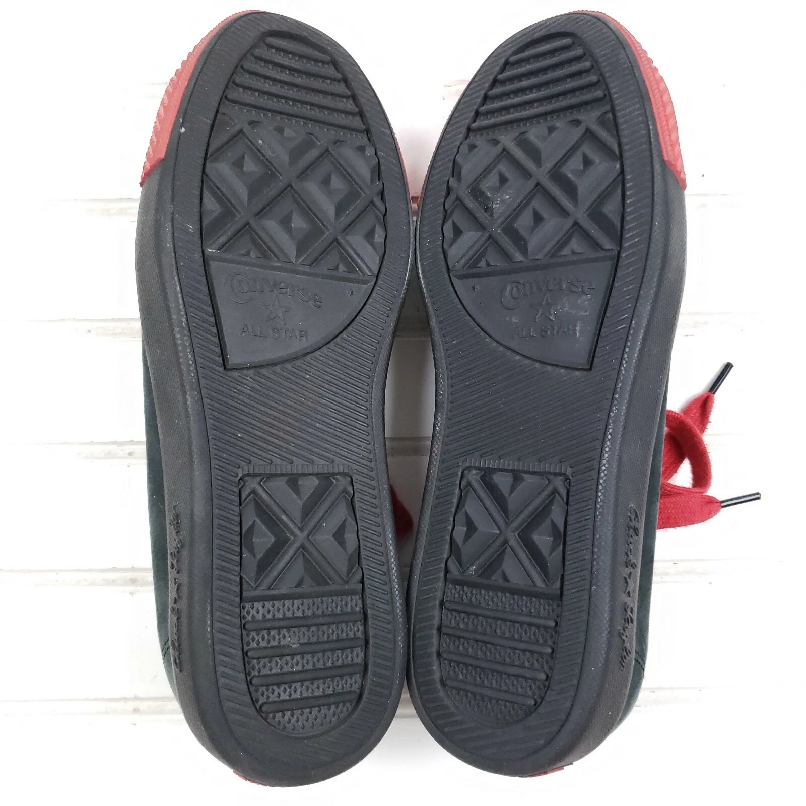 Converse Chuck Taylor All Star nere scamosciate rosse lacci uomo 7 5 donna 9 5 119128