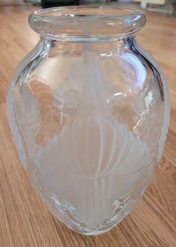Vintage Art Deco Calla Lilie Glas Vase, Pierre D' Avesn Design? - Bild 5 von 6