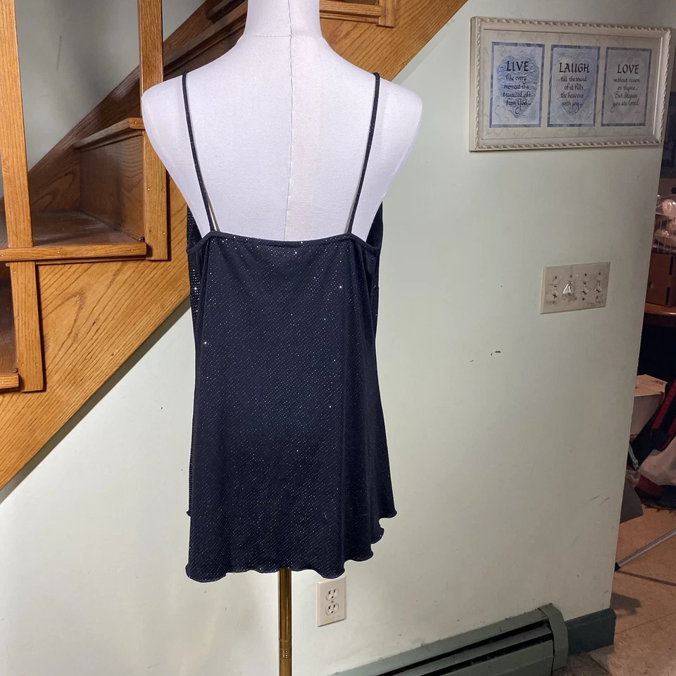 Camisola Babydoll Studio 1940 para mujer talla L Y2K negra brillante Whimsygoth Fairy Foto 4 de 4