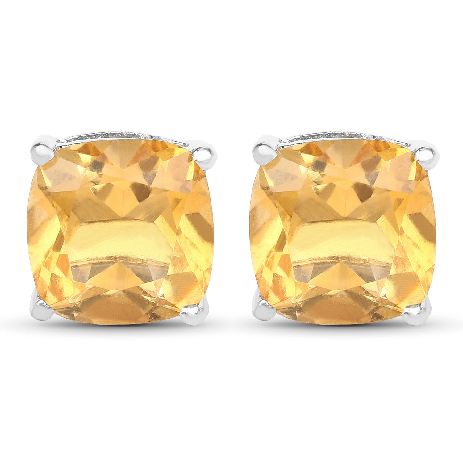 5.80 Carat Genuine Citrine Sterling Silver Earrings in .925