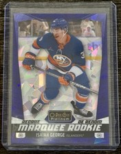 2024-25 O-Pee-Chee Platinum Blue Fragments Isaiah George #297 /125 Islanders