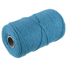 Cotton Rope Twisted Single Strand Cord, Fresh Blue 200M/219 Yard 4mm Dia