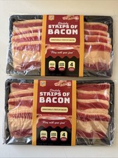 2 Packs Stretchy Strips of Bacon Fun Prank Toy Food by Toy Hub: 4 per Pkg Frship