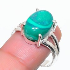 Green Malachite Gemstone 925 Sterling Silver Jewelry All Size Ring For Gift