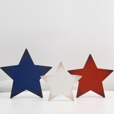 Holz Patriotisch Stern Tischplatte Ornament Set 3 Stück für 4. Juli Home für