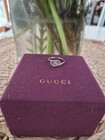 GUCCI 18K GOLD GG RUNNING PINK TOPAZ RING SIZE 7 WITH BOX *AUTHENTIC* — photo 3