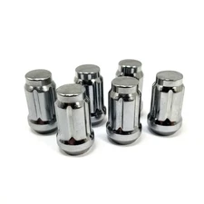 6x Mr Lugnut 1/2-20 RH Spline Car  Chrome Closed End Conical 1.42"L