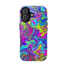 Psychedelic Swirl Phone Case  Colorful Marble iPhone Cover