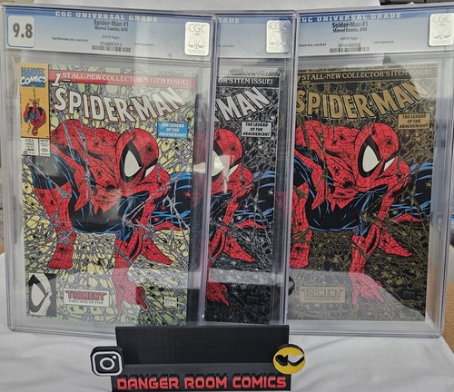 SPIDER-MAN #1 CGC 9.8 Regular,Silver,Gold Edition 3 Book Lot McFarlane Marvel