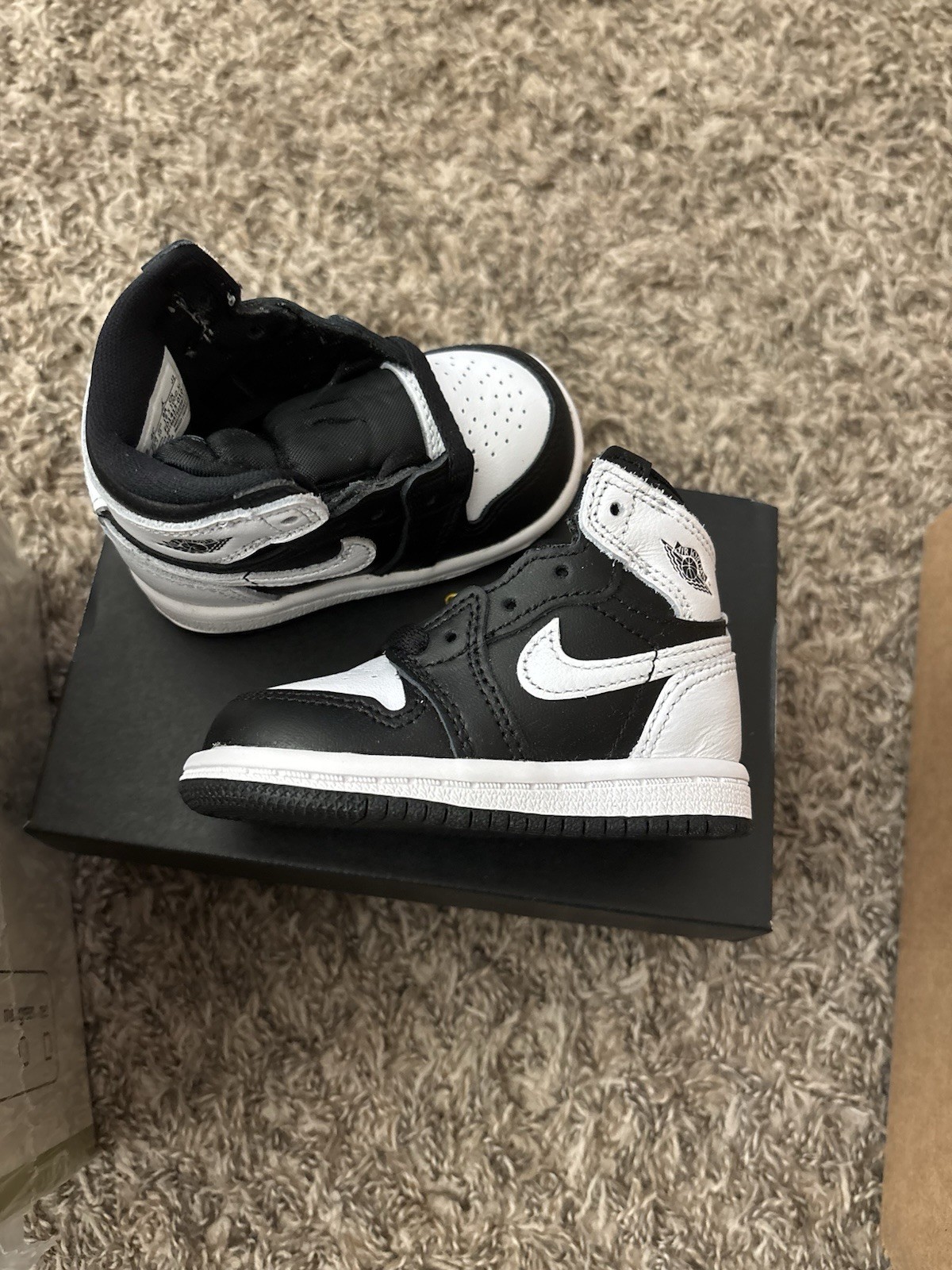 Black White High Top Leather Sneaker