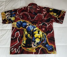 Vintage 2001 Marvel Comics X-Men Wolverine All Over Print Short Sleeve Mens XL