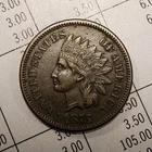 1875 1c Indian Head Small Cent - XF/AU - SKU-Z6146