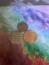 Large Metal Pirate Coins Gold  Silver 2 Coin Set, Metal Replica Spanish