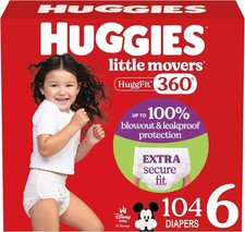 Diapers Huggies Little Movers HuggFit 360 - Size 6, 104 Count