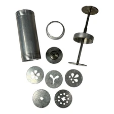 Vintage Ateco Aluminum Cookie Press Pastry Cooky with 5 Discs & 1 Frosting Tips