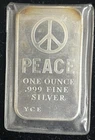 Peace Sign Symbol Bar-Yonkers Coin Exchange 1 Troy oz..999 Silver