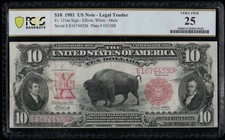 SC 1901 $10 Fr.121 Mule “Bison” Legal Tender - PCGS 25 Very Fine (336)