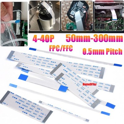 0.5mm Pitch FPC FFC Ribbon Flexible Flat Cable 4 6 8-40P Same/Reverse Side Wires