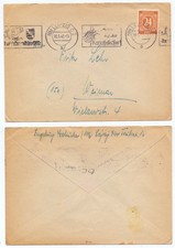 130418 - ricevuta - timbro pubblicitario Lipsia 10.5.1947 per Weimar