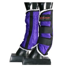 M- Hilason Western Horse Fly Boots W/ Fleece Uv Protection Insects Purple