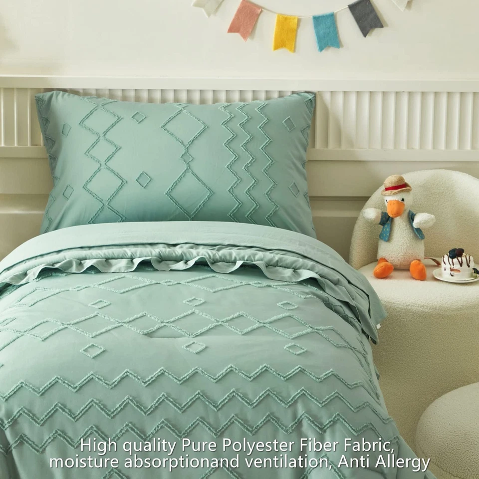 AIKASY Toddler Bedding Set 4 Pieces Super Soft Comforter Set, Shabby Boho Boh... - Image 3 of 4